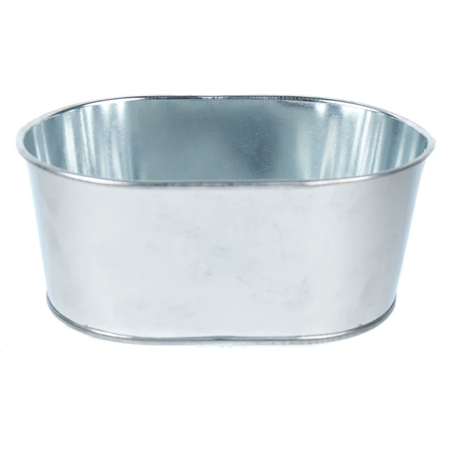 Alt view image 3 of 6 - On the Surface 3 Pack Small Oval Tin Silver Bucket, Galvanized Metal Pail
