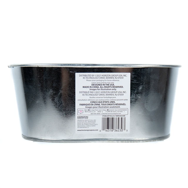 Alt view image 5 of 6 - On the Surface 3 Pack Small Oval Tin Silver Bucket, Galvanized Metal Pail