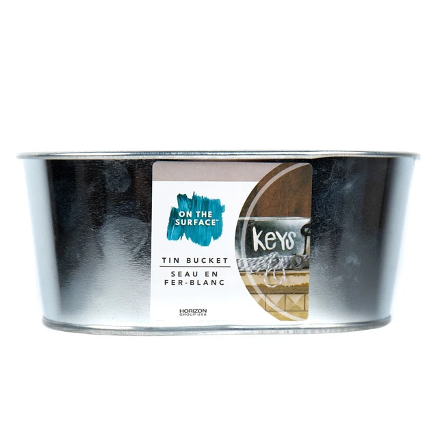 Alt view image 6 of 6 - On the Surface 3 Pack Small Oval Tin Silver Bucket, Galvanized Metal Pail