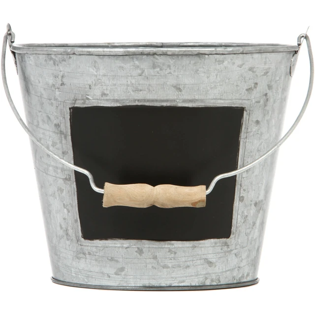Alt view image 3 of 6 - Hosley Elegant Expressions Metal Pail with Chalkboard, 2 Pack