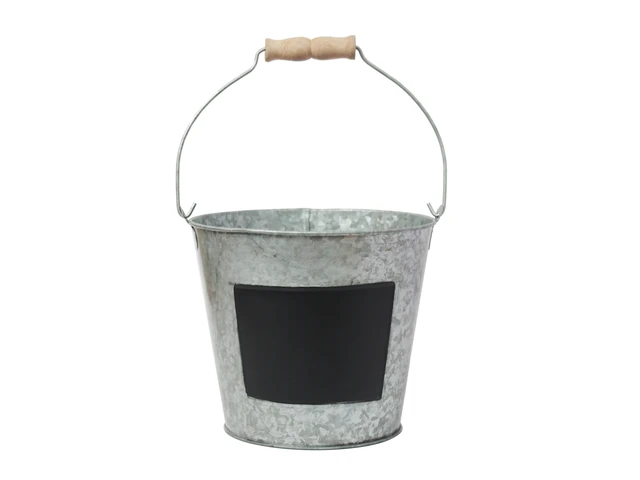 Alt view image 2 of 6 - Hosley Elegant Expressions Metal Pail with Chalkboard, 2 Pack
