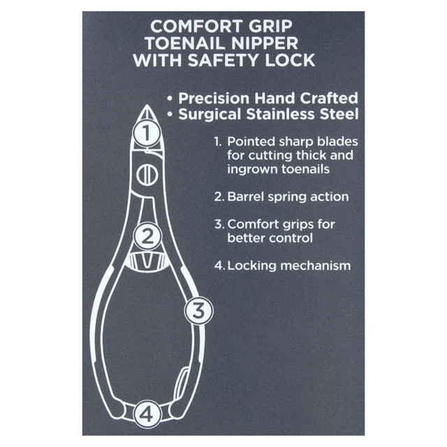 Alt view image 6 of 6 - Equate Men's Comfort Grip Toenail Nipper with Safety Lock for Thick & Hard Nails