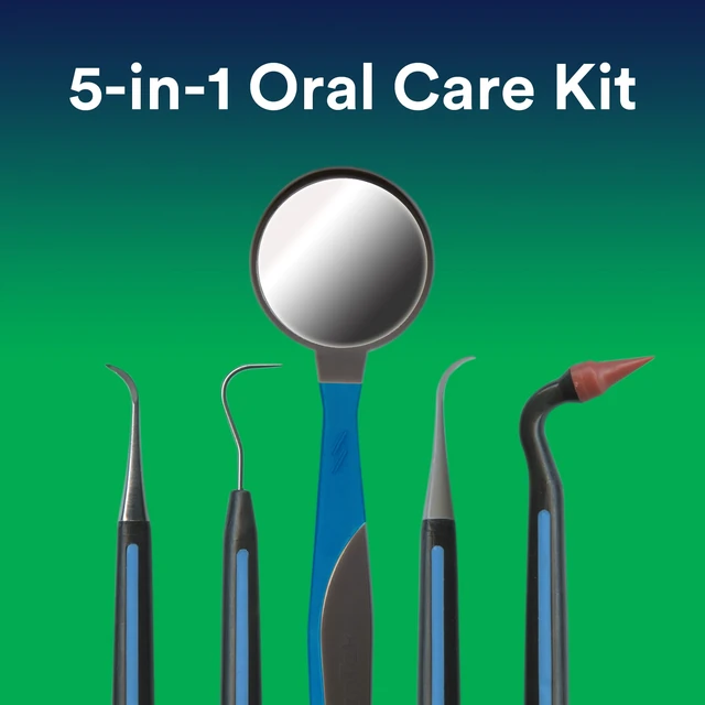 Alt view image 2 of 6 - DenTek Professional Oral Care Kit - Dental Tools with Mirror, Pick, Scaler & Stimulator