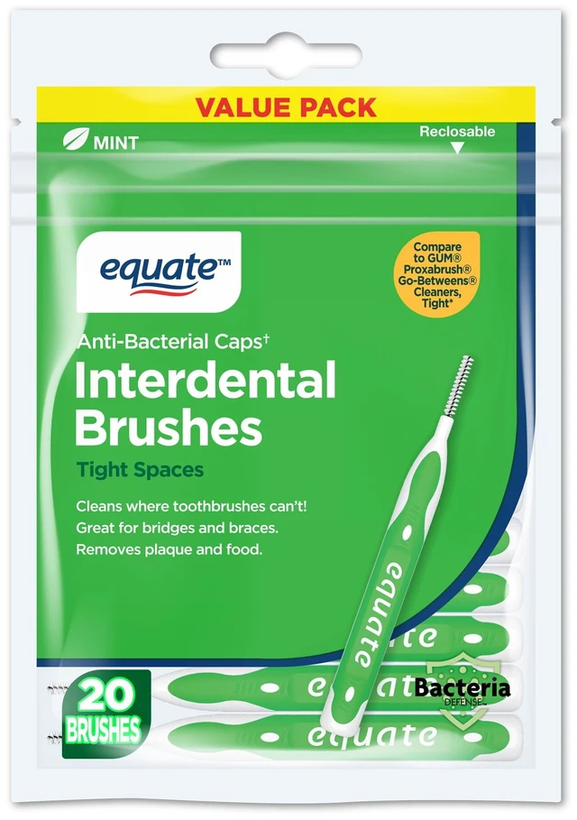 Main image of Equate Interdental Brushes Tight Mint, 20 Count