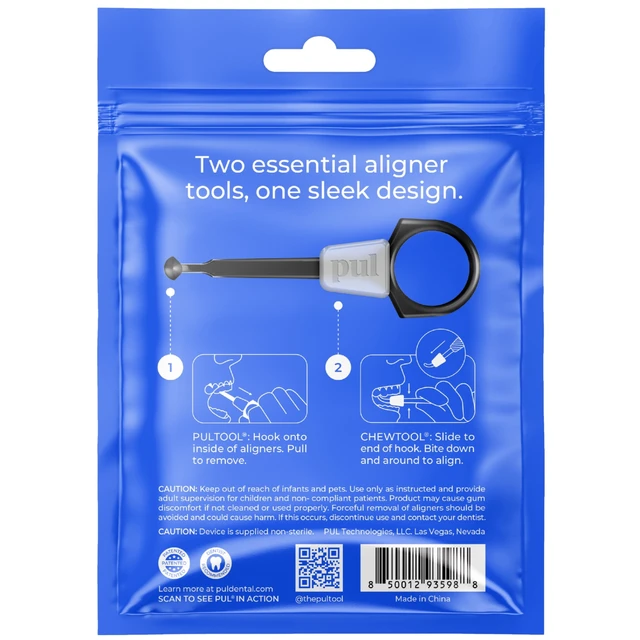 Alt view image 4 of 6 - PUL 2-in-1 Reusable Aligner Seating Chewie & Removal Tool Black