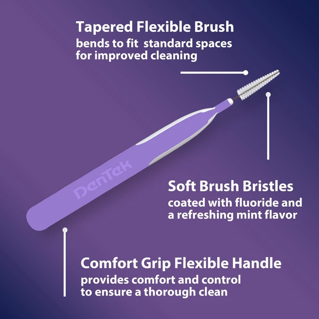 Alt view image 3 of 5 - DenTek Slim Brush Advanced Clean Interdental Cleaners, Tight, 32 Count