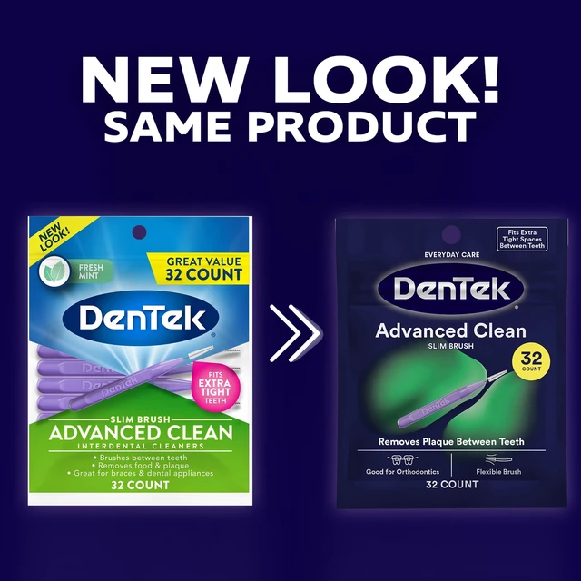 Alt view image 5 of 5 - DenTek Slim Brush Advanced Clean Interdental Cleaners, Tight, 32 Count