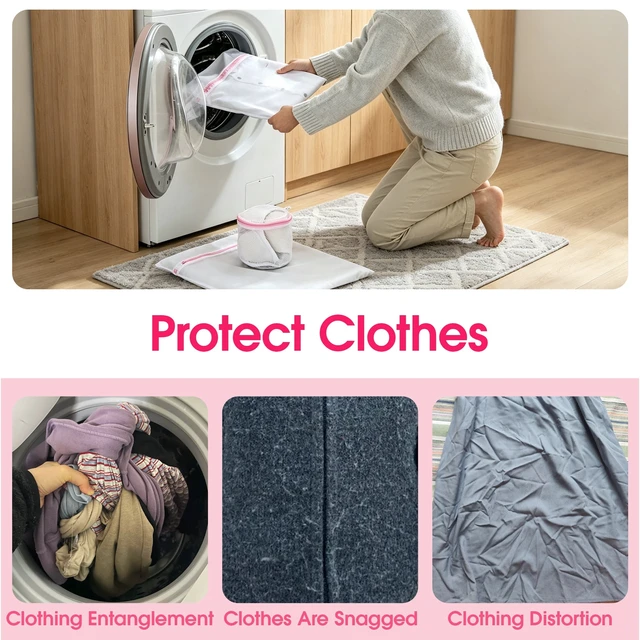 Alt view image 5 of 6 - 7-Piece Mesh Laundry Bags for Washing Machine with Anti-Rust Zipper, Multi-Size Reusable Delicates Wash Bags for Lingerie, Socks, Travel Storage