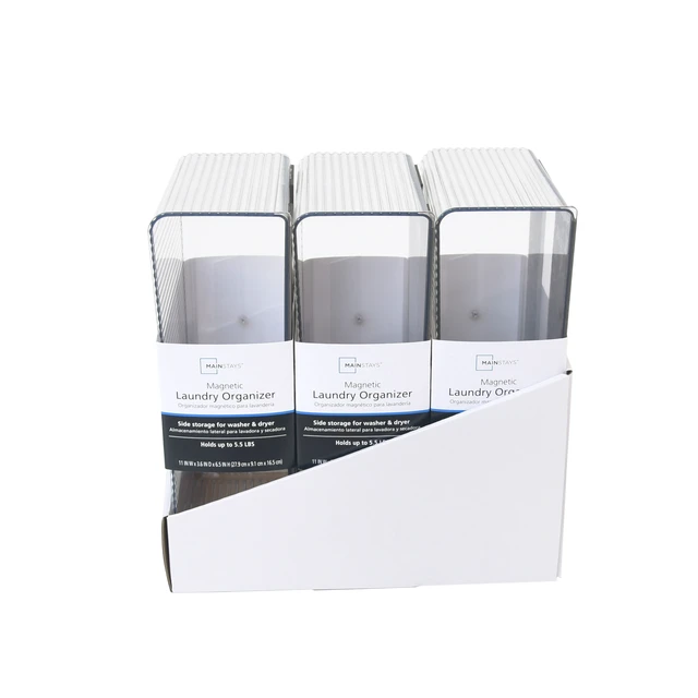 Alt view image 5 of 6 - Mainstays Magnetic Laundry Organizer Bin Clear for Washers and Dryers