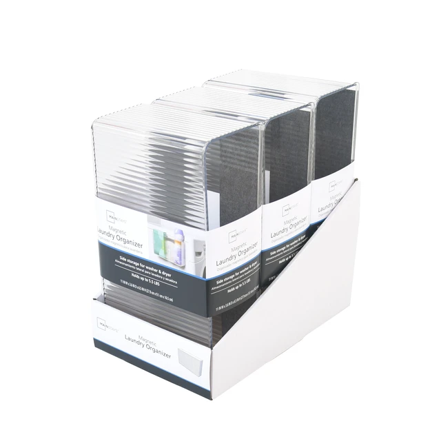 Alt view image 2 of 6 - Mainstays Magnetic Laundry Organizer Bin Clear for Washers and Dryers
