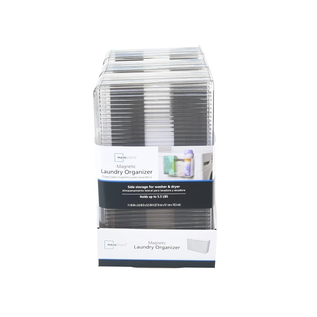 Alt view image 6 of 6 - Mainstays Magnetic Laundry Organizer Bin Clear for Washers and Dryers
