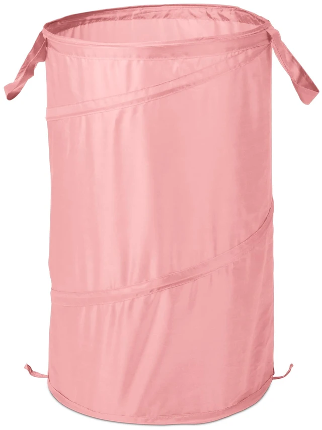 Main image of Mainstays Pop-Up Spiral Polyester Laundry Hamper, Pink