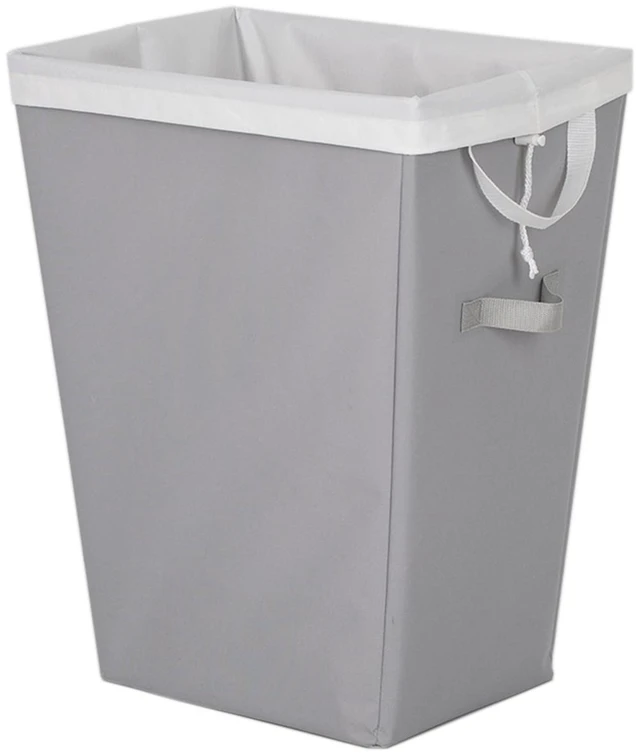 Main image of Mainstays Laundry Hamper with Removable Liner, Slim Rectangular, Gray, Polyester