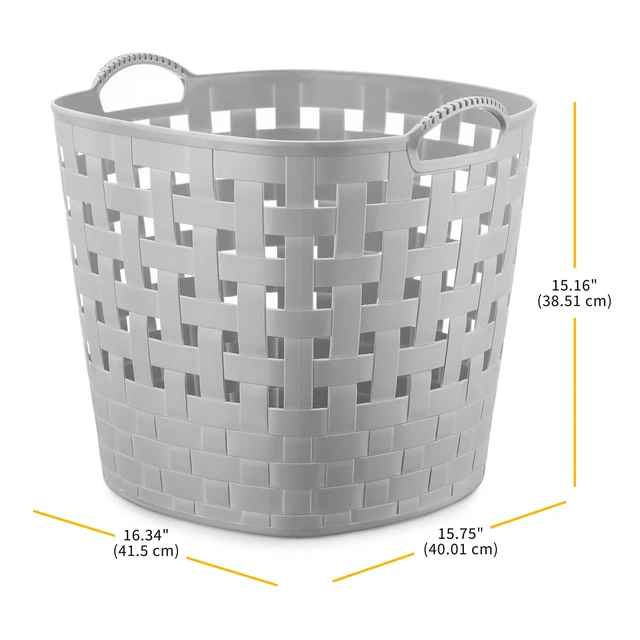Alt view image 3 of 4 - Whitmor Carry-All Tote with Handles, Breathable Woven Plastic, Gray