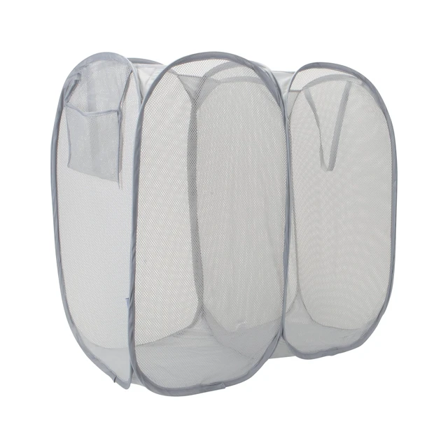 Alt view image 6 of 6 - Mainstays Dual Pop-Up Mesh Laundry Hamper, Gray