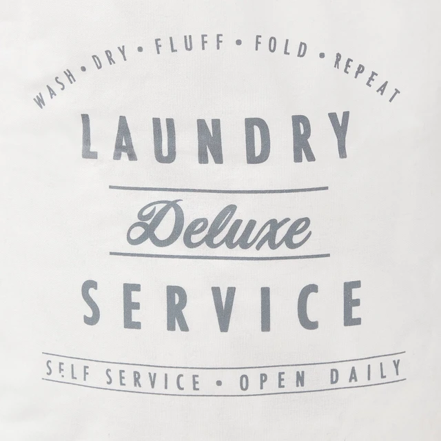 Alt view image 2 of 6 - Better Homes & Gardens Laundry Hamper Ivory/Grey Canvas 16in x 25in