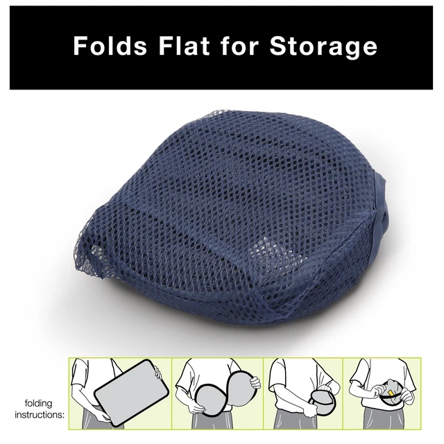 Alt view image 3 of 7 - Smart Design Deluxe Mesh Pop Up Square Laundry Basket Hamper with Side Pockets and Handles, Holds 2 Loads, 17 x 14 Inches, Blue