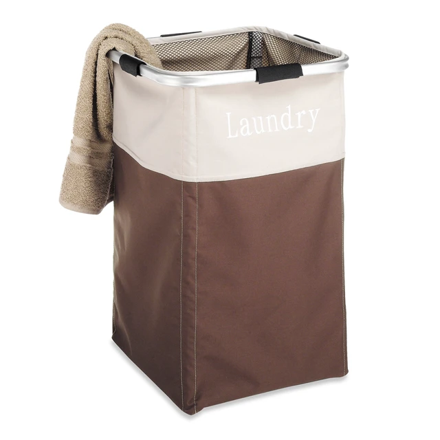 Alt view image 4 of 4 - Whitmor Square Easy Care Laundry Hamper - Java