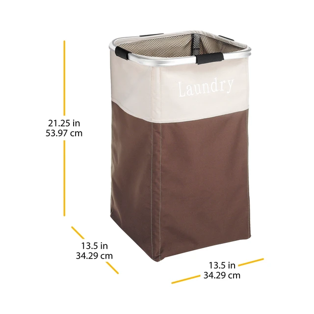 Alt view image 3 of 4 - Whitmor Square Easy Care Laundry Hamper - Java