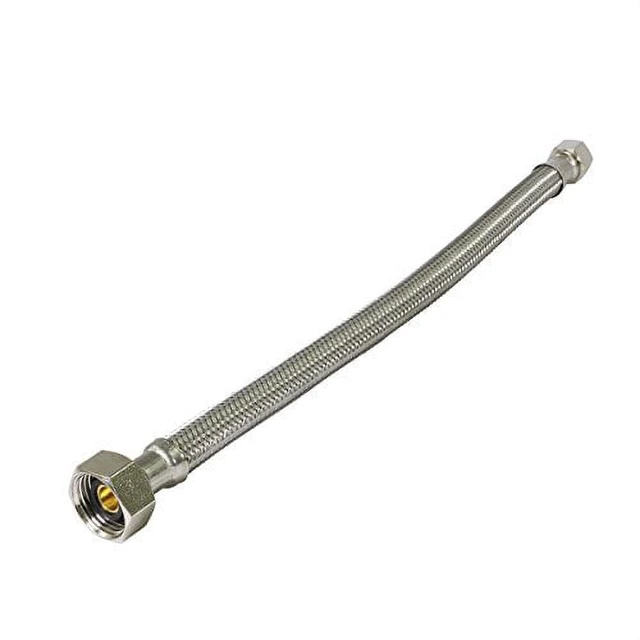 Alt view image 2 of 3 - Highcraft 27116-NL Lead Free Stainless Steel Braided Faucet Supply Line, 1/2" IPS x 3/8" Compression Fitting, 16"