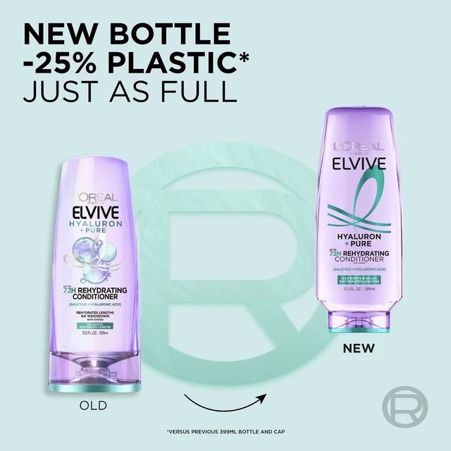 Alt view image 6 of 6 - L'Oreal Paris Elvive Hyaluron Pure Moisturizing Hair Conditioner for Oily Hair, 13.5 fl oz