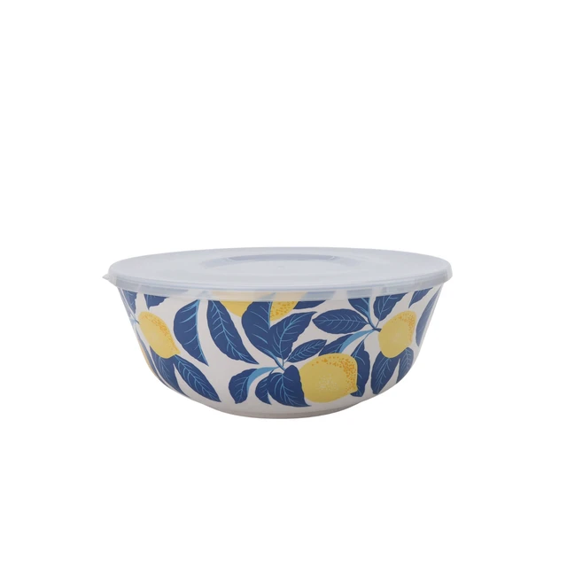 Alt view image 3 of 6 - Mainstays 4-Piece Bamboo Melamine Serve Bowl Set by Becky G. & Alejandra, Lemon & Blue