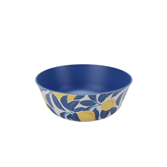 Alt view image 2 of 6 - Mainstays 4-Piece Bamboo Melamine Serve Bowl Set by Becky G. & Alejandra, Lemon & Blue