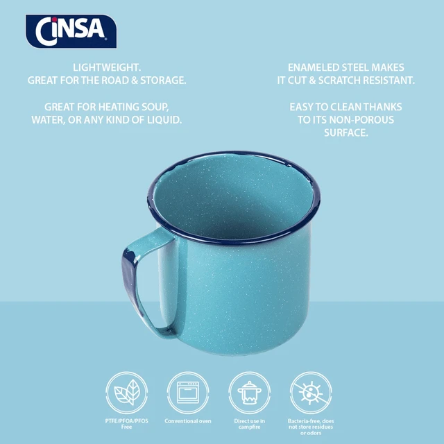 Alt view image 5 of 6 - Cinsa 2QT Chocolatera Warmer, Enamel on Steel, Turquoise Blue