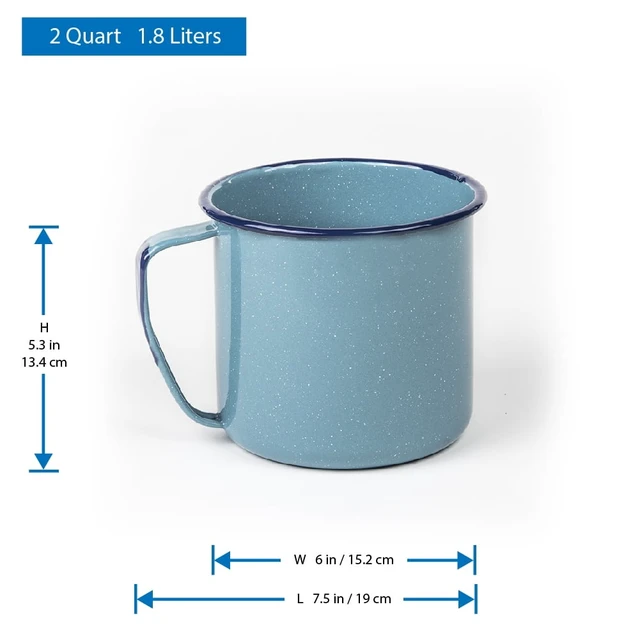 Alt view image 4 of 6 - Cinsa 2QT Chocolatera Warmer, Enamel on Steel, Turquoise Blue