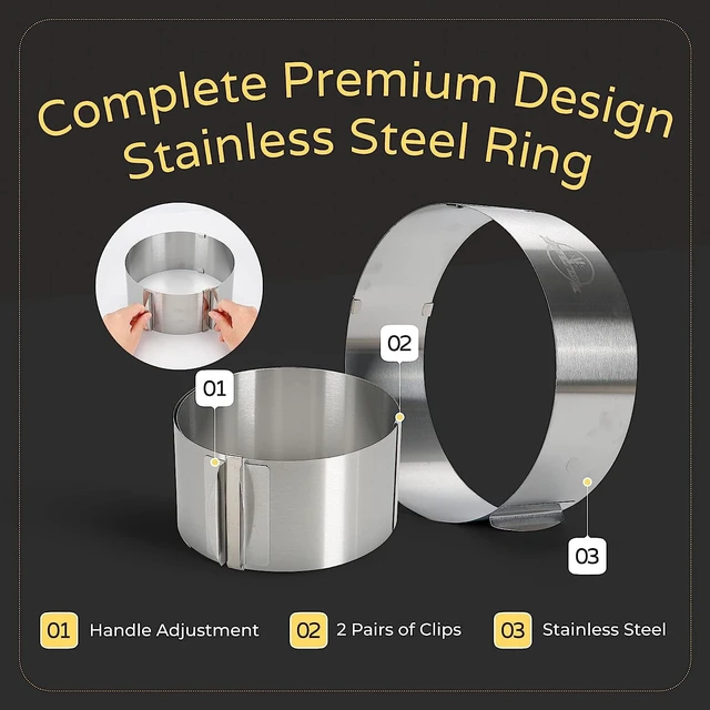 Alt view image 6 of 6 - Adjustable Steel Cake Mold Ring, 6.25-12 Inches, Multipurpose Baking Ring, 1 Pack