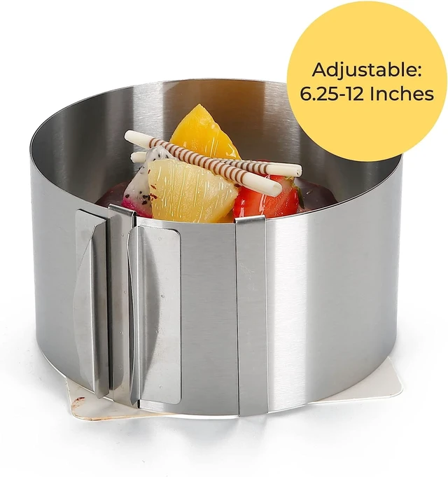 Alt view image 2 of 6 - Adjustable Steel Cake Mold Ring, 6.25-12 Inches, Multipurpose Baking Ring, 1 Pack