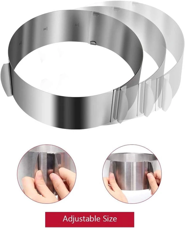 Alt view image 3 of 6 - Adjustable Steel Cake Mold Ring, 6.25-12 Inches, Multipurpose Baking Ring, 1 Pack