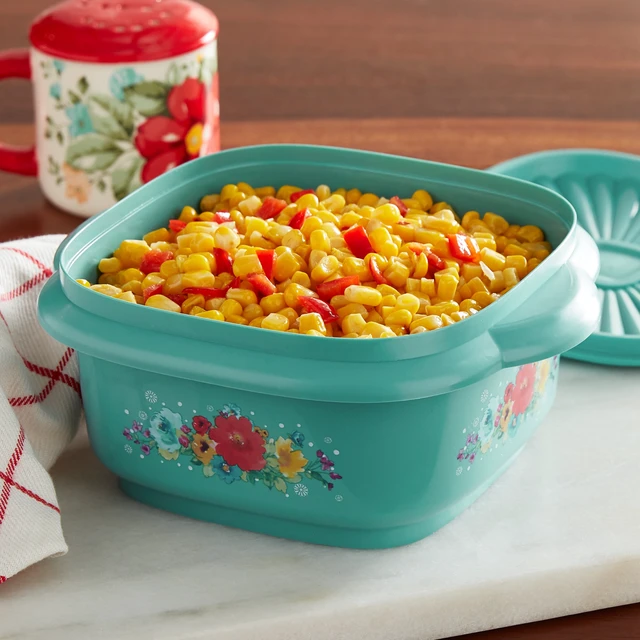 Alt view image 4 of 5 - Pioneer Woman 5Cup Plastic Food Storage Container with Lid, Breezy Blossom