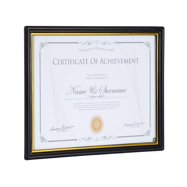 Alt view image 3 of 6 - DesignOvation 8.5x11 Basic Black/Gold Document Frame, Set of 2