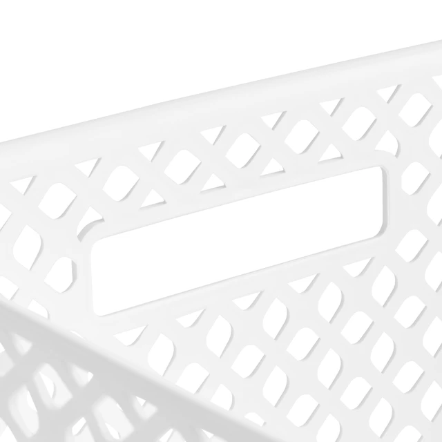 Alt view image 5 of 5 - Mainstays Cube Decorative Plastic Storage Basket, Arctic White