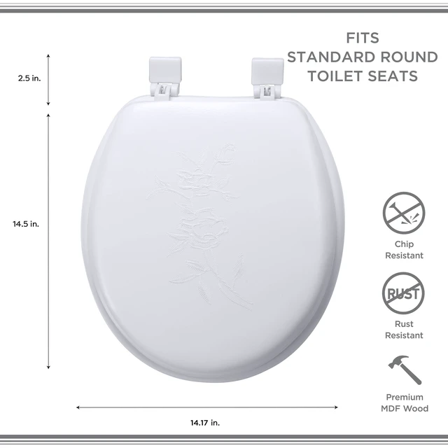Alt view image 3 of 5 - Bath Bliss Extra Soft Vinyl Standard Round Toilet Seat, White