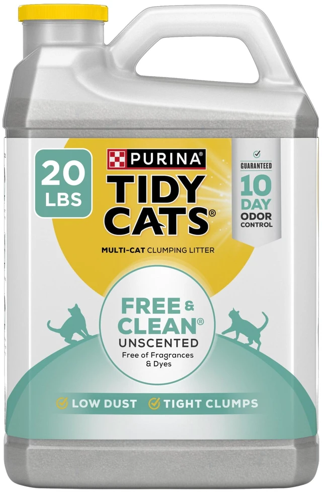 Main image of Purina Tidy Cats Free and Clean Unscented Clumping Cat Litter, 20 lb Jug