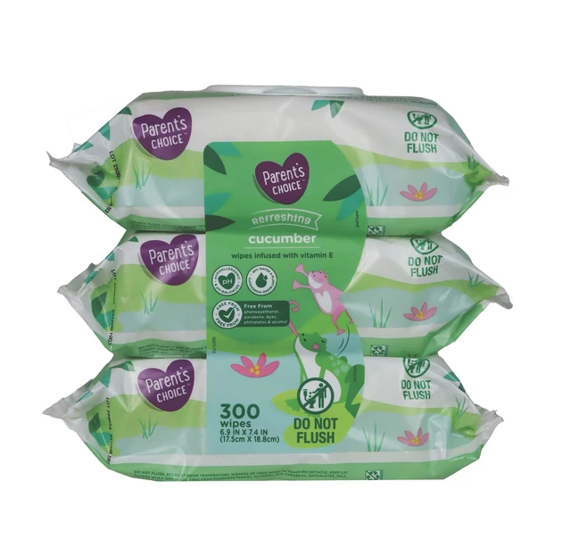 Alt view image 2 of 6 - Refreshing Cucumber Baby Wipes, 300 Count, Parent's Choice