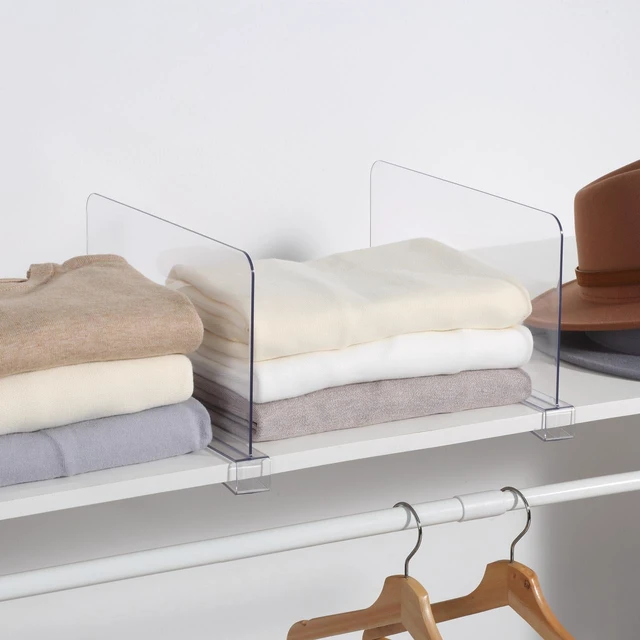 Alt view image 2 of 6 - Mainstays Clear Plastic Closet Shelf Dividers, 2-Pack