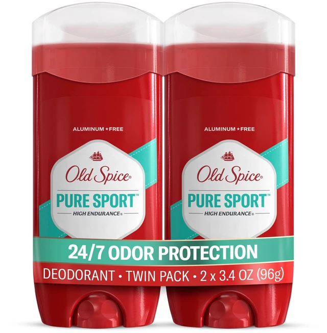 Main image of Old Spice Pure Sport Aluminum Free Deodorant for Men, 24/7 Odor Protection, 3.4 oz, 2-Pack