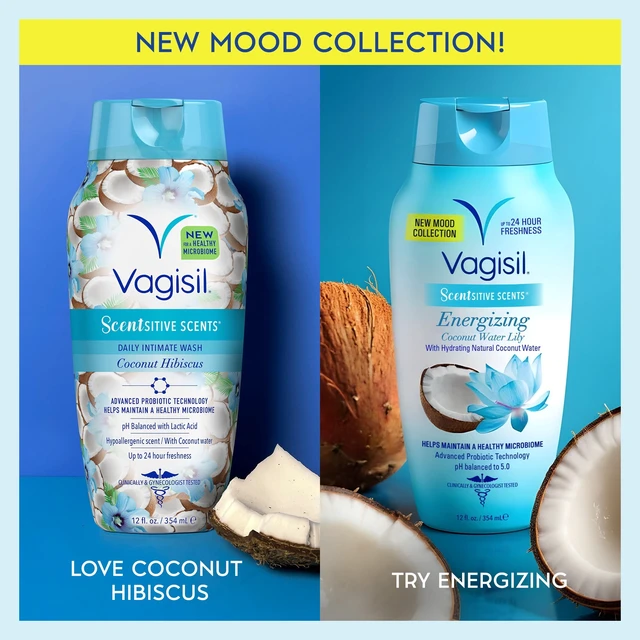Alt view image 3 of 6 - Vagisil Feminine Wash, Intimate Area Hygiene, Scentsitive Scents, pH Balanced, Gynecologist Tested, Energizing Coconut Water Lily, 12 fl oz