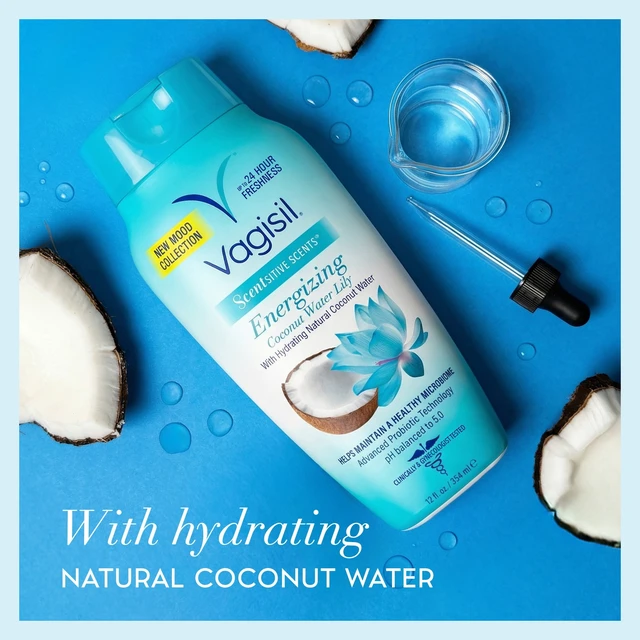 Alt view image 6 of 6 - Vagisil Feminine Wash, Intimate Area Hygiene, Scentsitive Scents, pH Balanced, Gynecologist Tested, Energizing Coconut Water Lily, 12 fl oz