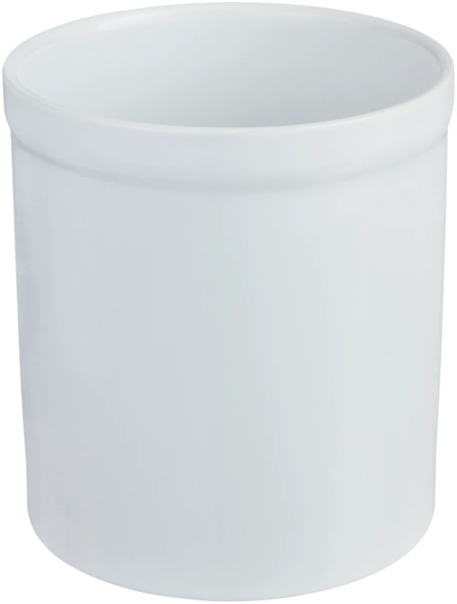Main image of Mainstays Glazed Stoneware Kitchen Utensil Crock, White, Ceramic Countertop Holder for Spoons, Spatulas, and Cooking Tools