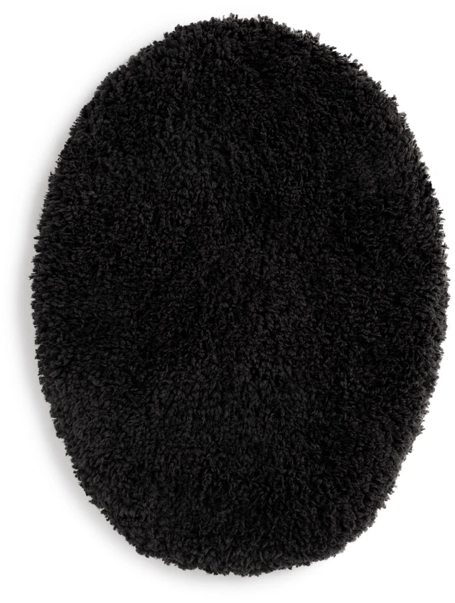 Main image of Mainstays Basic Toilet Lid Cover, Polyester, Black, 19"x22"