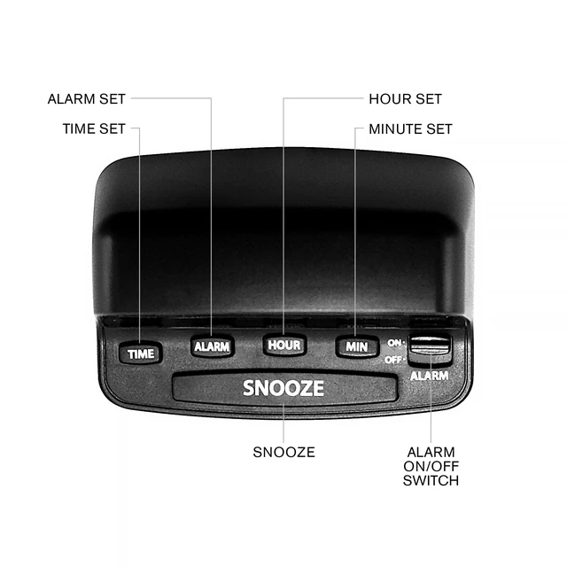 Alt view image 6 of 6 - SHARP Digital Alarm Clock, Red LED Display, Midnight Black, Easy-to-Set Keyboard Controls