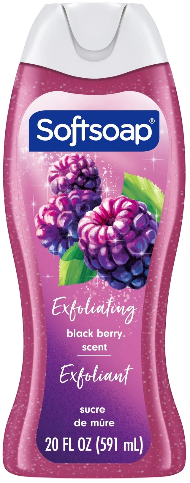 Main image of Softsoap Exfoliating Scrub Body Wash, Blackberry Sugar Scent, 20 fl oz