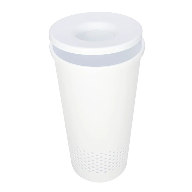 Alt view image 2 of 6 - Mainstays Round Lidded Hamper, White, Adult