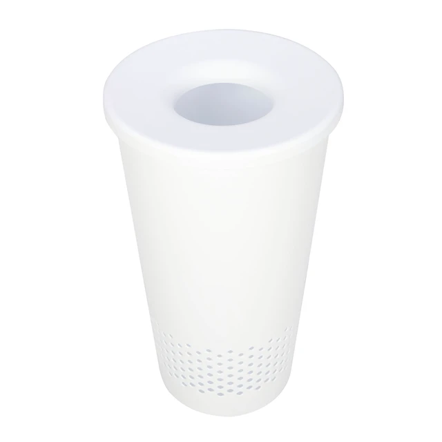 Alt view image 5 of 6 - Mainstays Round Lidded Hamper, White, Adult