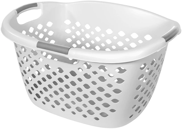 Main image of Home Logic 1.8 Bushel Plastic Hip Grip Laundry Basket, White, Adult