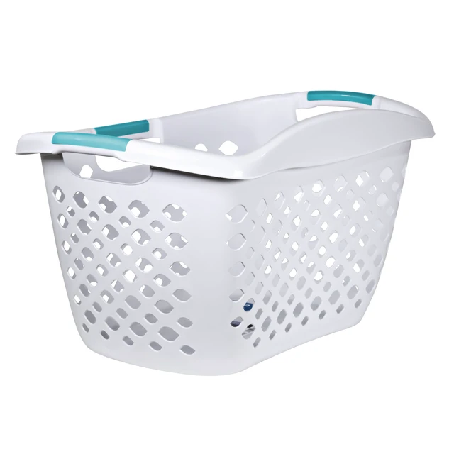 Alt view image 3 of 6 - Home Logic 1.8 Bushel Plastic Hip Grip Laundry Basket, White, Adult